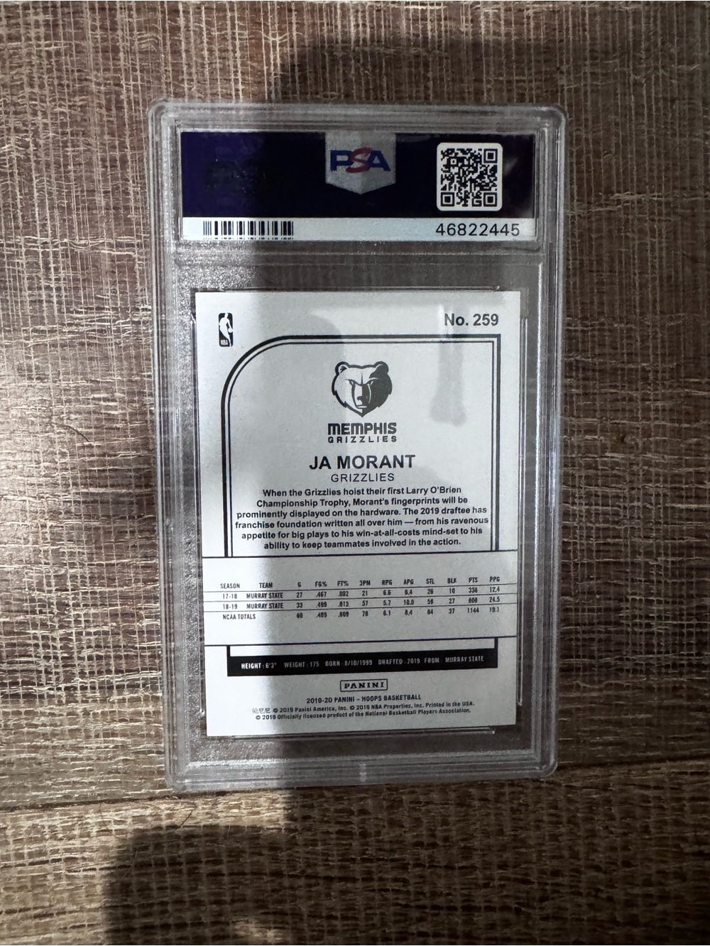 Graded Ja Morant Memphis Grizzlies Basketball Card - Clear Case